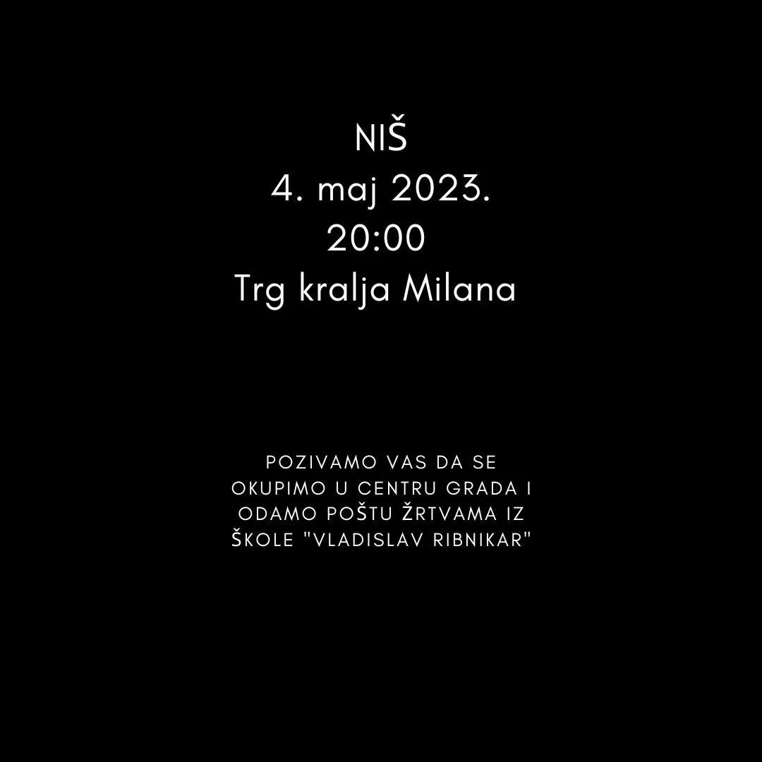 Okupljanje u Ni[u zbog ubistva dece u Beogradu